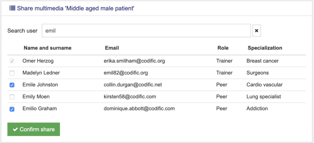 secured media sharing for training in patient physician communication skills